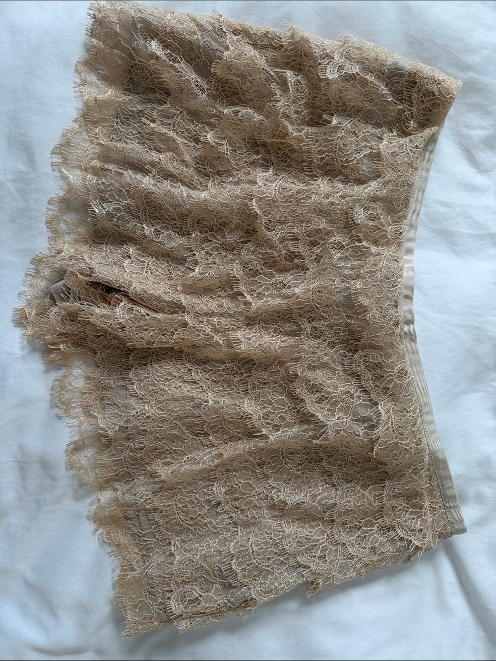 Haute Hippie Blush Beige Lace Skirt